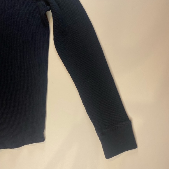 American Eagle Shirt Mens Size L Gray Thermal Pullover Waffle Long Sleeve Logo - Picture 5 of 5